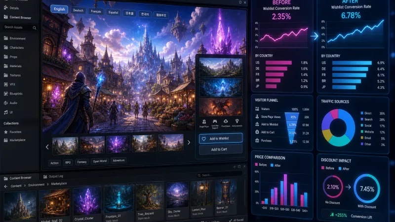Steam 상점 페이지 AI 번역 후 위시리스트 전환율 분석: L10N 효과를 검증하는 방법
