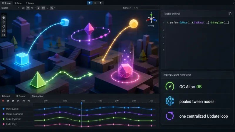 Unity C# Fluent API 트윈(Tween) 라이브러리 만들기: 무할당(Zero-Allocation) 애니메이션 엔진 설계
