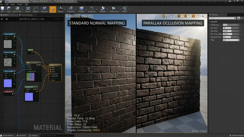 Parallax Occlusion Mapping(POM)으로 벽면에 실제 같은 세밀 깊이감 만들기