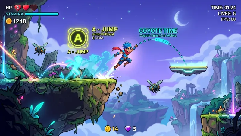 플랫폼 게임의 조작감을 살리는 Jump Buffer와 Coyote Time