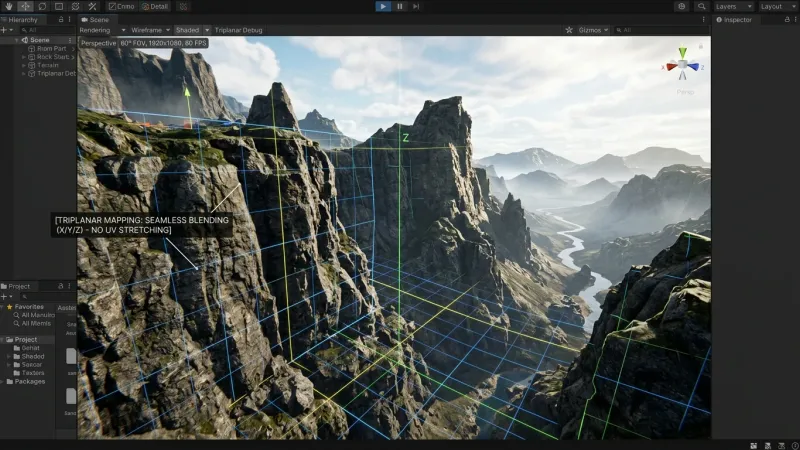 Triplanar Mapping으로 텍스처 스트레칭 없는 복잡한 지형 렌더링