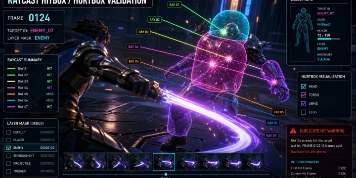 Unity 레이캐스트로 Hitbox·Hurtbox 판정을 프레임 단위로 검증하는 방법 썸네일