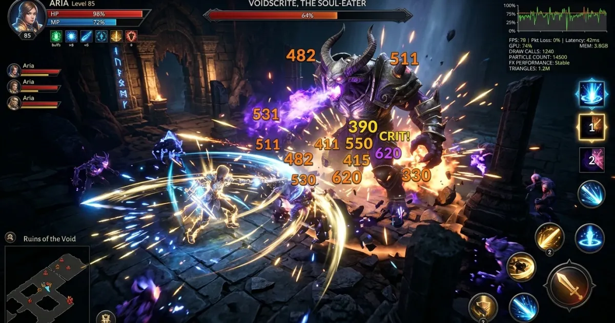 데미지 넘버(Damage Numbers) 최적화: 연사 스킬 사용 시 텍스트 메쉬 및 캔버스 UI 병목 해결