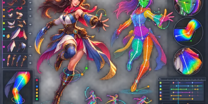 2D 캐릭터 원화 레이어 자동 분할과 Spine 본 바인딩 자동화 실전 가이드 썸네일