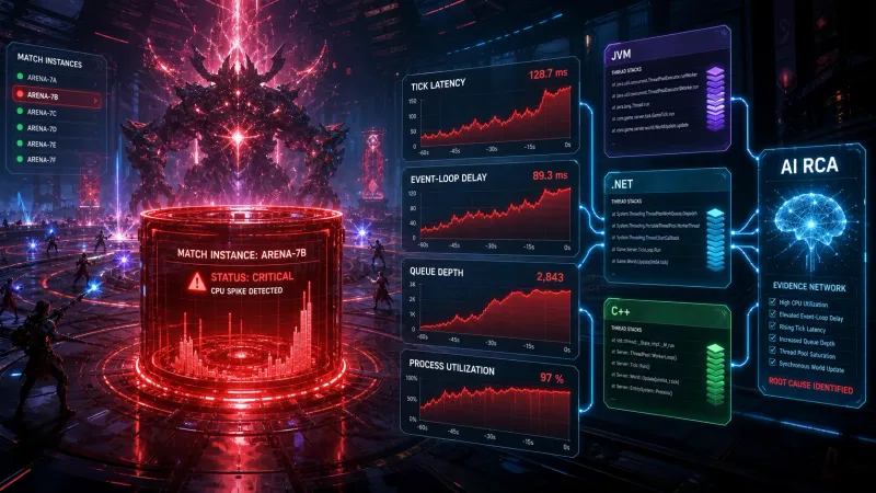 게임 서버 CPU 스파이크 자동 스레드 덤프 수집과 AI 근본 원인 분석(RCA)