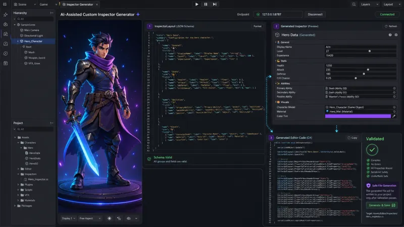 Unity 커스텀 인스펙터 GUI 레이아웃 코드 자동 생성: 로컬 AI 익스텐션 만들기